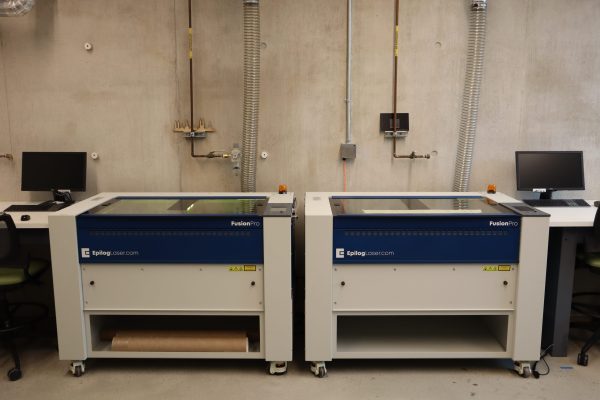 A pair of Epilog laser cutters